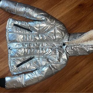 Fashion nova metallic puffer jacket